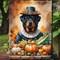 Edge Collections - 11.25" X 15.5" - Multicolor - Rottweiler Thanksgiving Garden Flag - 1 Piece